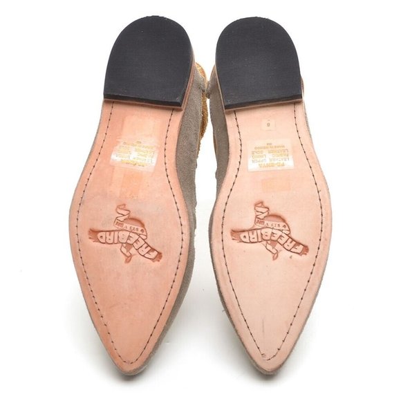 Freebird Enya Taupe Leather Ankle Tie Flats 6 M New - Picture 5 of 7